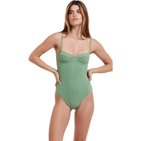 Flirtt Gottex Women's Standard Underwire Balconette Swimsuit Dusk Green M NWT - Picture 1 of 3